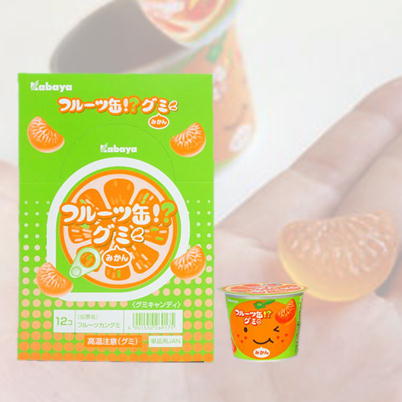 【ノベルティ対象】＜1BOX(10入)＞Kabaya フルーツ缶グミ～みかん～【賞味期限：2022/07】