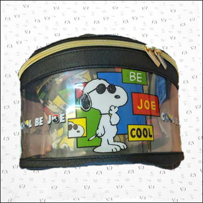 ☆06/25抽選対象☆【black】スヌーピー　ラウンドダブルバニティポーチ【5/25入荷】