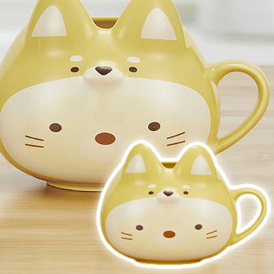 [Cat] Sumikko Gurashi Dog and Dog Play Face Mug Cup