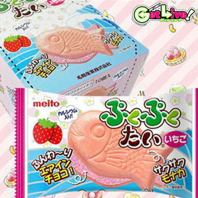 ＜1BOX(10入)＞ぷくぷくたい-いちご【賞味期限:2024/02・6/6入荷】🄬