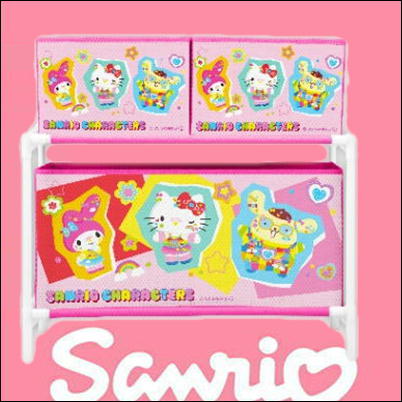 【Pink】サンリオキャラクターズ デコラポップ３ボックス付き収納ケース