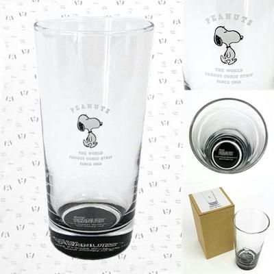 スヌーピー　シングルポイント ボトムカラーグラス(L/ブラック)【9/22入荷】