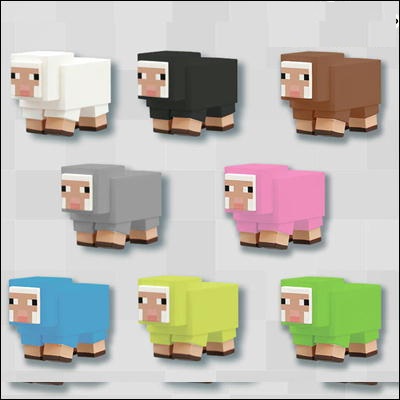 ＜＜88P＞＞マインクラフト ミニフィギュア～ヒツジ～　※色指定不可・何色が届くかお楽しみに♪