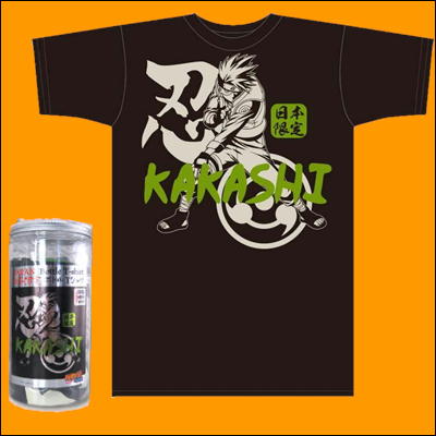 [Kakashi] NARUTO Bottle T-shirt ~XL size/black~