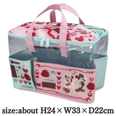 [Pink＆Green] Mickey & Minnie Ruby & Mint Chocolate Large Pocket Basket