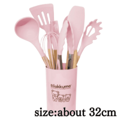 [Pink] Rilakkuma NEW BASIC RILAKKUMA 8-piece kitchen tool set with case