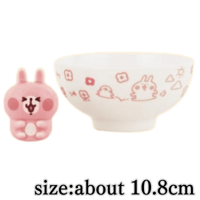 [Rabbit] Kanahei's Small Animals - Yurutto Amusement - Ceramic chopstick rest figure and rice bowl set