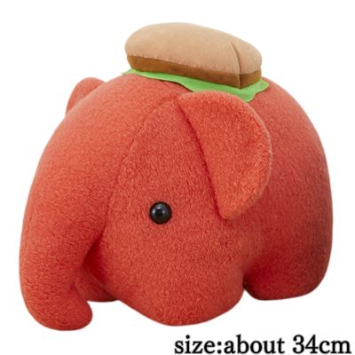 [Red] DomDom Hamburger Hamburger and Domzo-kun Fluffy Plush Toy XL