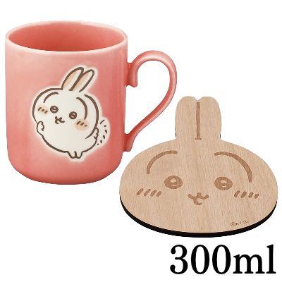 ◇★Early-Month Exclusive★ [Rabbit] Chiikawa Mug & Wooden Coaster Tableware Set (300ml) *Direct shipment; delivery date/time cannot be specified.