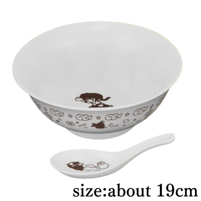 [Get by charging] Ranma 1/2 Ramen Bowl & Rice Spoon Set ~Brown~ *Box damaged