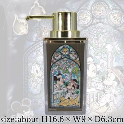 [Get it with a charge] Mickey & Friends Stained Glass Horror Night Stained Glass Soap Dispenser - Mickey & Minnie - *Box damaged