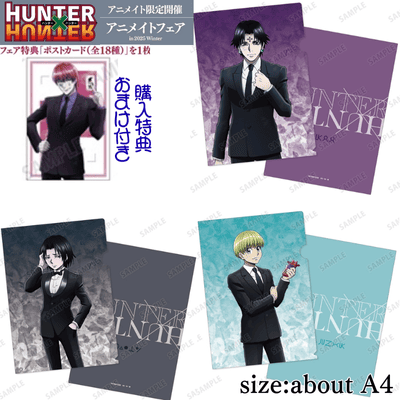 <animate> HUNTER×HUNTER Original Illustration Suit (Post-Battle) ver. A4 Clear File Set of 3