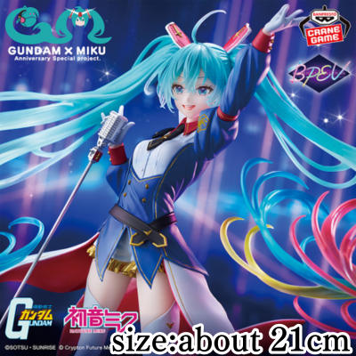 [Get it with a charge] Gundam 45th Anniversary x Hatsune Miku BANPRESTO EVOLVE-GUNDAM Collaboration- Figure *Box damaged
