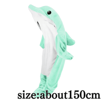 [Get by charging] [Green] Dolphin KIDS Kigurumi Blanket
