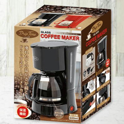 [Get with Charge] [Black] Drip Time Glass Coffee Maker