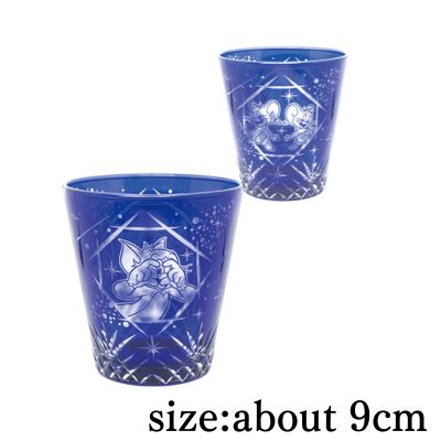 [Get by charging] [Blue] Tom and Jerry Cut Glass *Box damaged