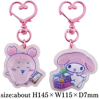 [Used Bookstore x My Melody] Chiikawa x Sanrio Characters Puffy Pair Keychains
