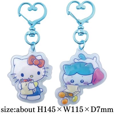 [Hachiware x Hello Kitty] Chiikawa x Sanrio Characters Puffy Pair Keychains