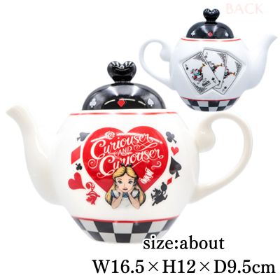 [Get with Charge] [Black] Alice in Wonderland Playing Card Teapot *Box has damage