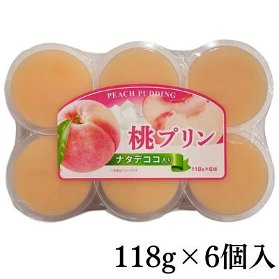 Peach pudding with nata de coco, 6 pieces [Best before: 2026/12/17]