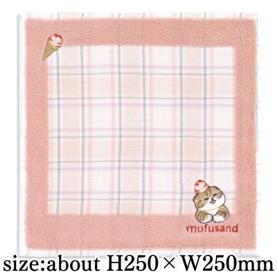 [Pink] Pmofusand Towel Handkerchief ~Ice Cream Cat~