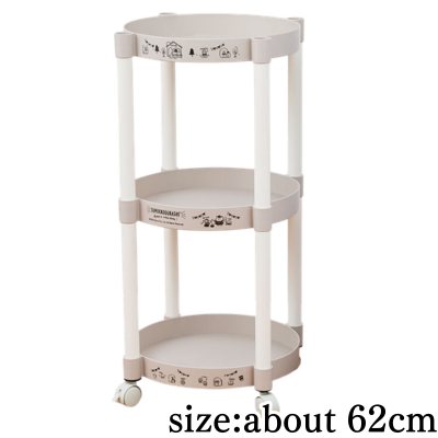 【Get with Charge】【Beige】Sumikko Gurashi Round 3-Tier Wagon with Casters ※Target Item / Box Damage Included