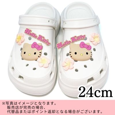 ◇【White/24cm】Sanrio Characters Sun-tanned Hello Kitty Women's Platform EVA Sandals *Direct shipping item, delivery date and time cannot be specified
