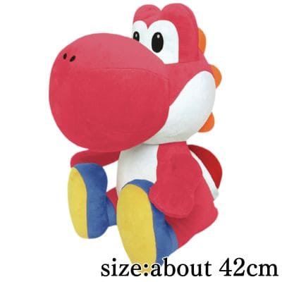 [Red Yoshi] Super Mario Extra-Large Sitting Yoshi Plush – Red & Blue