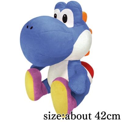 [Blue Yoshi] Super Mario Extra-Large Sitting Yoshi Plush – Red & Blue
