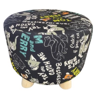 【Get with a Top-Up】【Black】Tom and Jerry Relaxing Stool ※Target Prize / Damaged Item