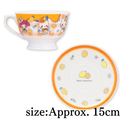 【Get with Recharge】Sanrio Characters Hopping Tea Time Teacup & Saucer※Target Item・Box Damage