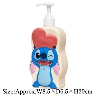 【Pink】Disney Stitch Together with Hearts Soap Dispenser