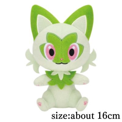 【Sprigatito】Pokémon Take-Along Plush – Oshawott, Scorbunny & Sprigatito –