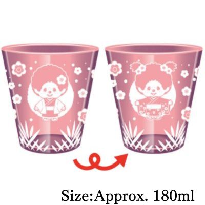 【Get with Recharge】[Pink] Monchhichi Kiriko Glass※Target Item・Box Damage