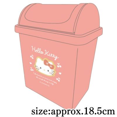 [Kitty] Sanrio Characters Puffy Mini Trash Can 2 (Swing-Top Type)