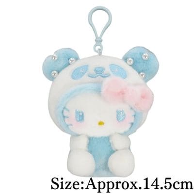 【Blue】Panda Hello Kitty Kuriippy Plush Toy ~Pastel Pearl~