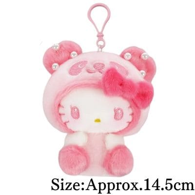 【Pink】Panda Hello Kitty Kuriippy Plush Toy ~Pastel Pearl~