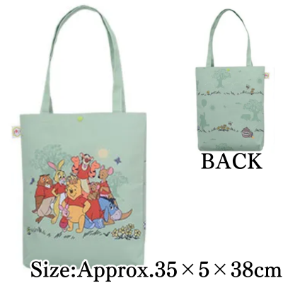 【Green】Winnie the Pooh Premium Tote Bag