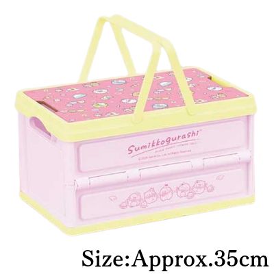 【Pink】Sumikko Gurashi Angel Ebi-Ten Folding Basket with Lid