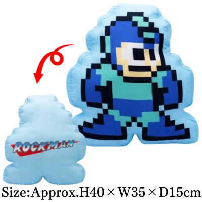 [Blue] Mega Man Pixel Art Die-Cut Cushion