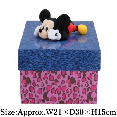 【Design B Blue】Mickey Mouse & Minnie Mouse Gyaru-Style Leopard Plush Gift Box