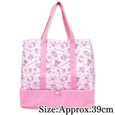 Sanrio Characters Heart-Pounding Ribbon Rabbit Two-Tier Tote Bag with Insulated Pocket